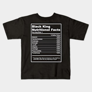 Black King Nutritional Facts Kids T-Shirt